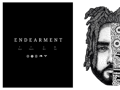 Endearment Launch Page apple music design illustration instagram minimal music soundcloud spotify tidal ui ux web website