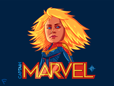 Captain Marvel Caricature Illustration