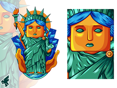 Statue Of Liberty The Illustration album cover america american artworks book cover colorful colorful illustration custom illustrations design illustration independence day statue of liberty t shirt illustration vector vector artwork vector illustrations