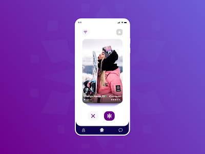 Skinder - Ski dating app android app cards dating design ios minimalist ski snow snowboard swipe tinder ux ux ui uxdesign