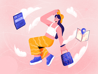 Think when you can traveling 🏖 character flat flat design flat illustration fun happy illustration illustration art illustration design illustration digital illustrationart illustrationartist illustrations illustrator maps minimal pastel travel traveling vector