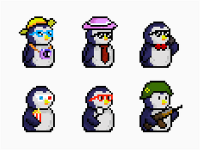 Agent Penguin NFT's Collection 🐧✨ bitcoin blockchain character collection ethereum illustration metaverse nft penguin pixel pixelart