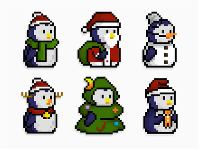 Chirstmas Scout NFT's Collection 🎅 animal bitcoin blockchain character chirstmas ethereum gift illustration metaverse nft penguin pixelart snowman