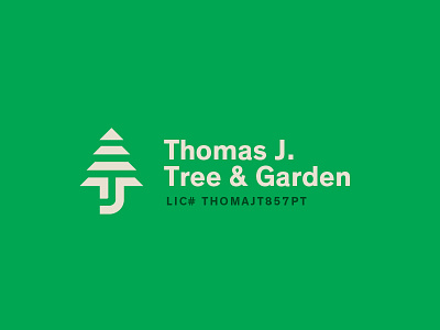 Thomas J garden green icon j logo mark monogram t tree