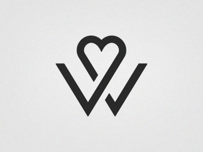 Wedding Logo heart letter w logo monogram wedding