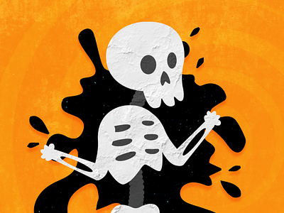 Skeleton guy 2d character halloween icon illustration skeleton vector