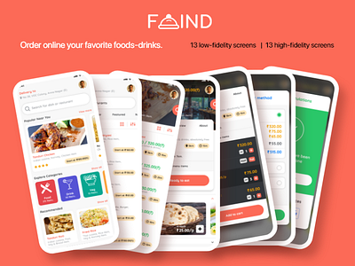 Foind : online food order app branding design logo ui ux