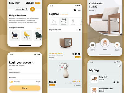 HOMEDECOR : home decoration app screens animation app branding design icon illustration login screen typography ui ux