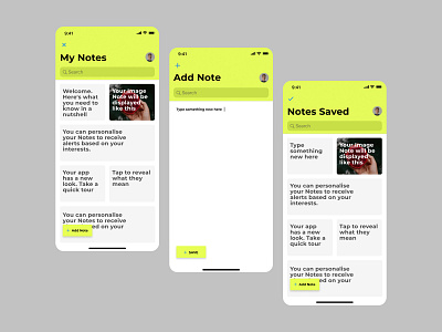 Notes App application flat minimal product design typography ui ux