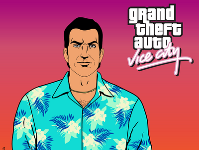 Tommy Vercetti - GTA Vice City character character design gta illustration rockstargames tommy vercetti vicecity