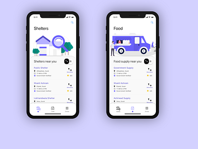 Food and Shelter Supply App Design
