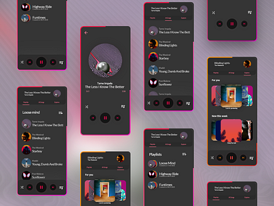 Music App Mockup - Dark theme
