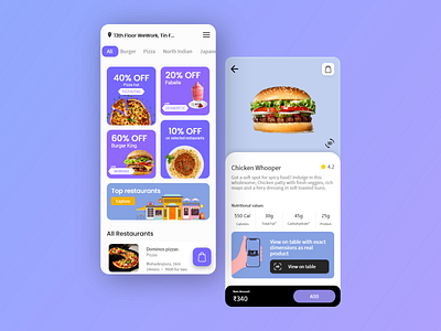 Food App ar augmented reality augmentedreality delivery food food and drink food app food app ui food delivery food delivery app food delivery service mockup ui ux