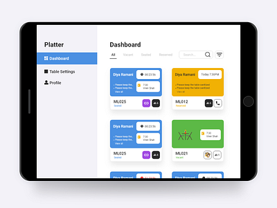 Table reservation app iPad/Tab app app design booking design ipad ipad app reservation restaurant booking restaurant reservation tab tab app table booking table reservation tablet tablet app ui