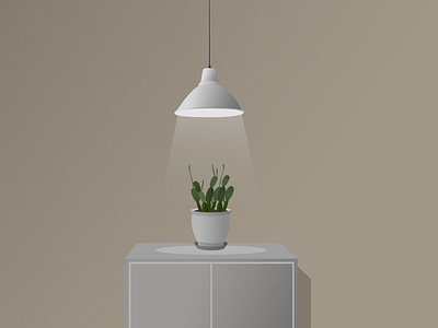 Plant and Lamp adobe illustrator beige grain graphic design green grey illustration lamp mezzotint minimalist plant