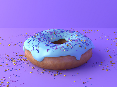 Unicorn's donut 🦄 3d 3d art blender blender3d blendercycles design dessert donut food graphic graphic design illustration render