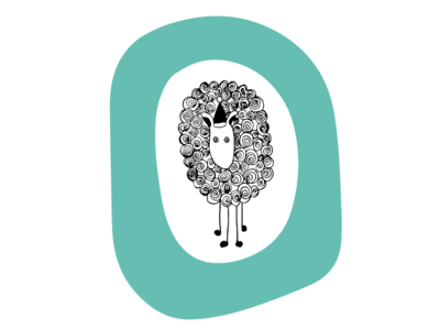Sheep black white design graphic green illustration sheep