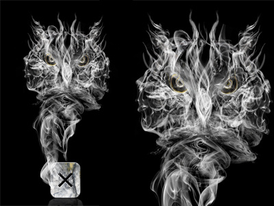 Smokey Owl alphabet graphic design letters o owl personal project photoshop smoke type typography