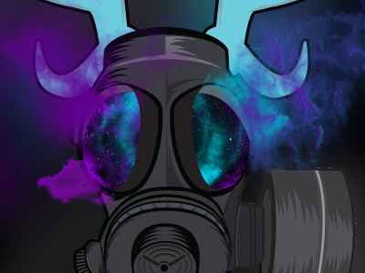 Gas Mask clouds experiment galaxy gas mask graphic design illustration snowboard wip