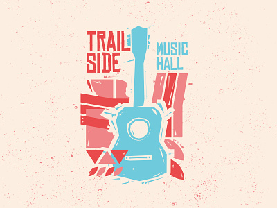 Trailside canada charlottetown guitar illustration music prince edward island show poster vector illustration
