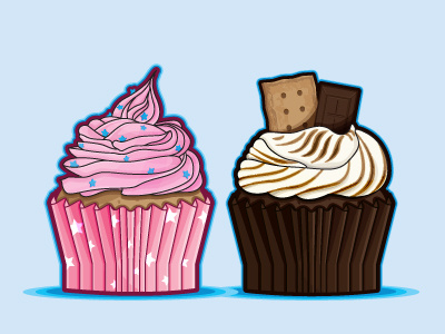 Cupcakes cupcakes graphic design illustration tasty vector