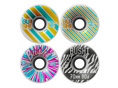 Skate Wheels diagonal font graphics illustration pattern skate skateboard skateboarding stripes two colour wheel zebra