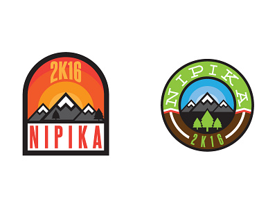 Nipika badge concept illustration mountain nipika trees