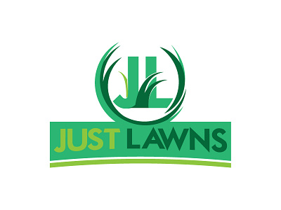 Just Lawns Update concept grass green lawn lawns logo