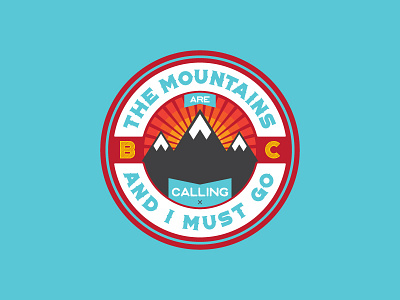 MTNS badge bc calling icon logo mountains patch red snow snowboarding winter yellow