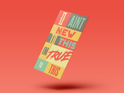 True to This card design font illustrator new text true type typography