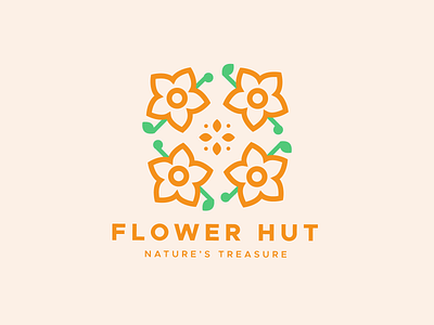 Flower Hut brand identity branding daily logo challenge flat flat design graphicdesign illustration illustrator logo logo challenge logo design logodesign logoinspiration logomark logos logotype minimal plant logo symbol vector