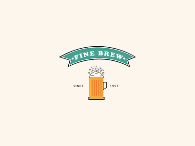 Brewery logo - Fine Brew adobe daily logo flat illustration illustrator logo challenge logo design vector