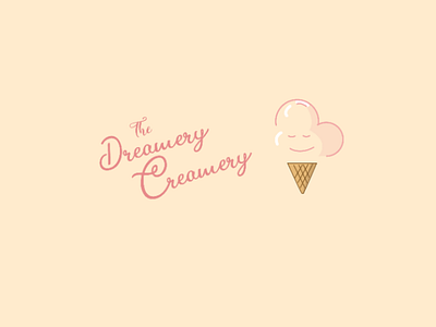 Ice cream logo - The Dreamery Creamery daily logo flat ice cream logo illustration illustrator logo challenge logo design vector