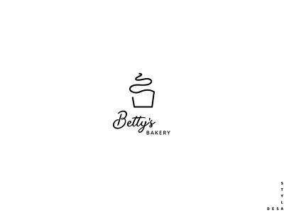 Cupcake logo - Betty's Bakery branding cupcake logo daily logo daily logo challenge illustration illustrator logo challenge logo design minimal modern vector