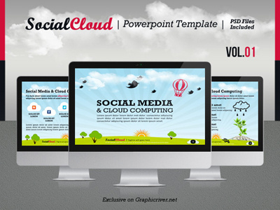 Socialcloud Powerpoint Template apps cloud computing infographics landscape powerpoint powerpoint presentation presentation template social media web