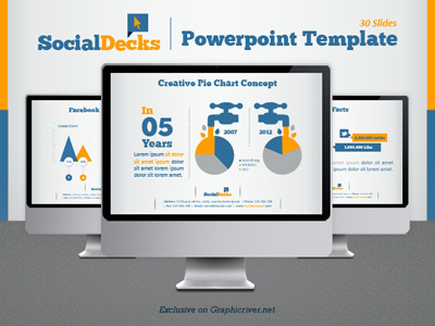 Socialdecks Powerpoint Template decks facebook infographic powerpoint infographics powerpoint powerpoint presentation presentation template slides social media socialdecks twitter web marketing
