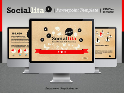 Sociallita Powerpoint Template decks facebook infographic powerpoint infographics powerpoint powerpoint presentation presentation template slides social media sociallita twitter web marketing