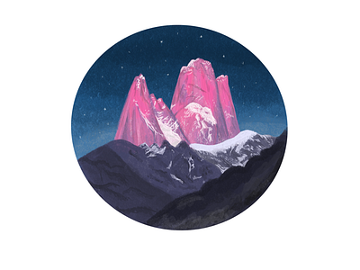 Pink Mountains Illustration