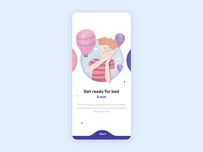 Sleep design flat illustration procreate ui