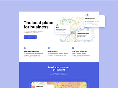 A place for your business business design landing page map recommendation ui