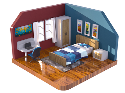 Bedroom 3ddesign interior design maya renderman