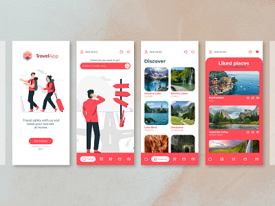 Travel App - Mobile design 2022 app beginner design device figma graphic design mobile travel ui ux work