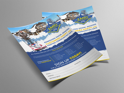 Zano-Snow-Plowing-Flyer branding design flyer design