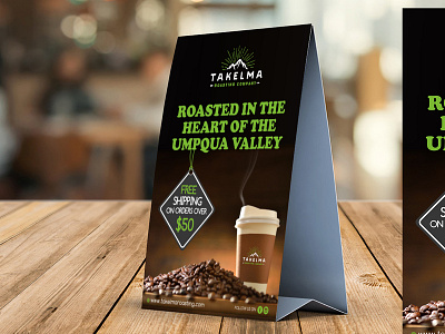 Table-Tent-Coffee-cafe branding design table tent