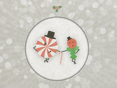 Pepperpimps & Mistlehoes candy christmas illustration invitation snow vector winter