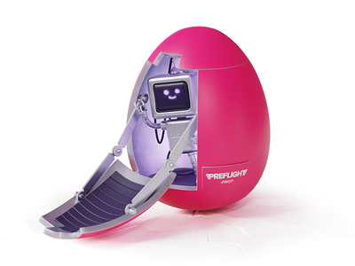 The egg or the robot? 3d blender cute design digital illustration robot