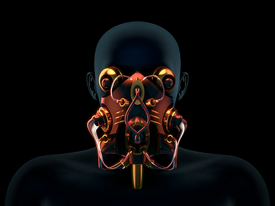 Artificial Breathing 3d biology cinema 4d concept art cover art design gold hard surface illustration robotics
