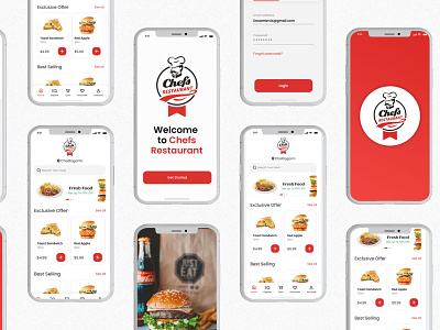 Restaurant App Design app app design burger chef app fastfood food app food app design homepage login page restaurant restaurant app