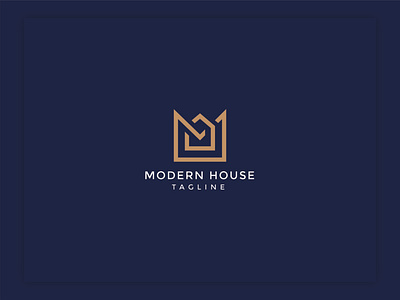 Modern House branding creative design e commerce logo typography vector