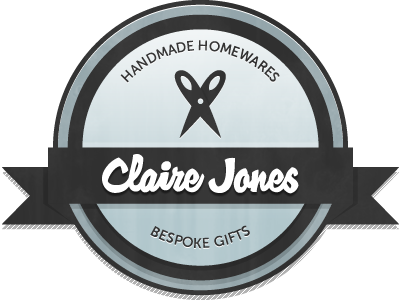 Claire Jones Logo blue logo retro